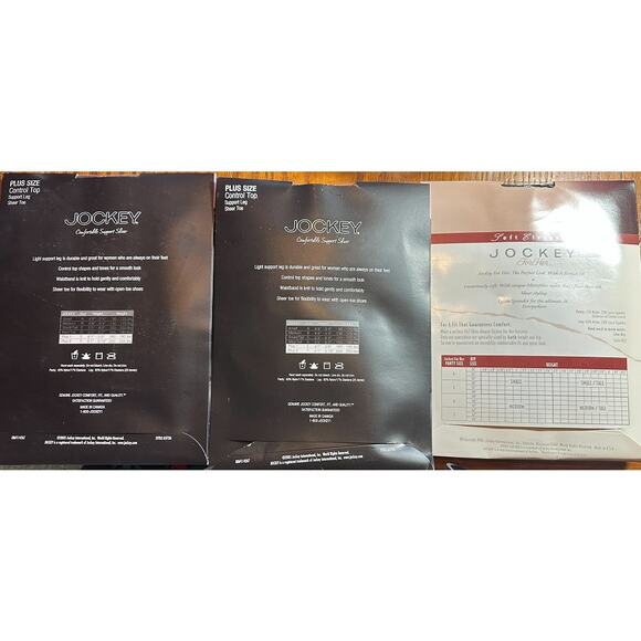 3 Jockey Black Navy Pantyhose Hosiery Control Top SZ M/T Plus F A100953 - Picture 2 of 2